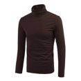 thumbnail image 2 of INSPIRE CHIC Chandails pour Hommes, Chandail à Col Roulé, Manches Longues, Extensible, Coupe Ajustée, Hauts 50 Brun, 2 of 8