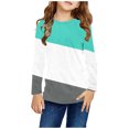 thumbnail image 1 of RXIRUCGD Chemises à Manches Longues pour Filles, Col Rond Mignon, Blouses Décontractées Élégantes, Vert, Taille : 4 Ans, 1 of 6