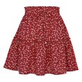 thumbnail image 4 of Jupes Longues pour Femmes Été Mignonne Taille Haute Jupe à Volants Imprimé Swing Plage Mini Vêtements Femmes Rouge m, 4 of 5