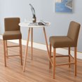 thumbnail image 4 of MYG Bar Stool Covers,2 Pack Stretch Bar Stool Covers with Backs Flannel Bar Stool Covers Barstool Seat Cover Washable Bar Chair Covers High Chair Cover with Stretch Recovery Beige, 4 of 6
