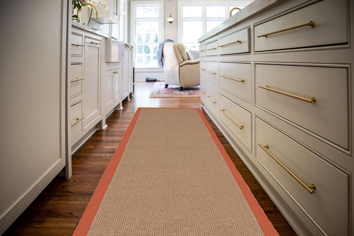 Tapis de couloir Athena liège et orange brûlé 2 pi 6 po x 12 pi
