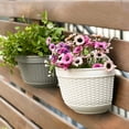 thumbnail image 4 of Wall Hanging Planters Railing Hanging Planters Plastic Plants Pot Wall Mounted Hanging Basket Fence Flower Pots Plants Container with Hooks 1pc, 4 of 9
