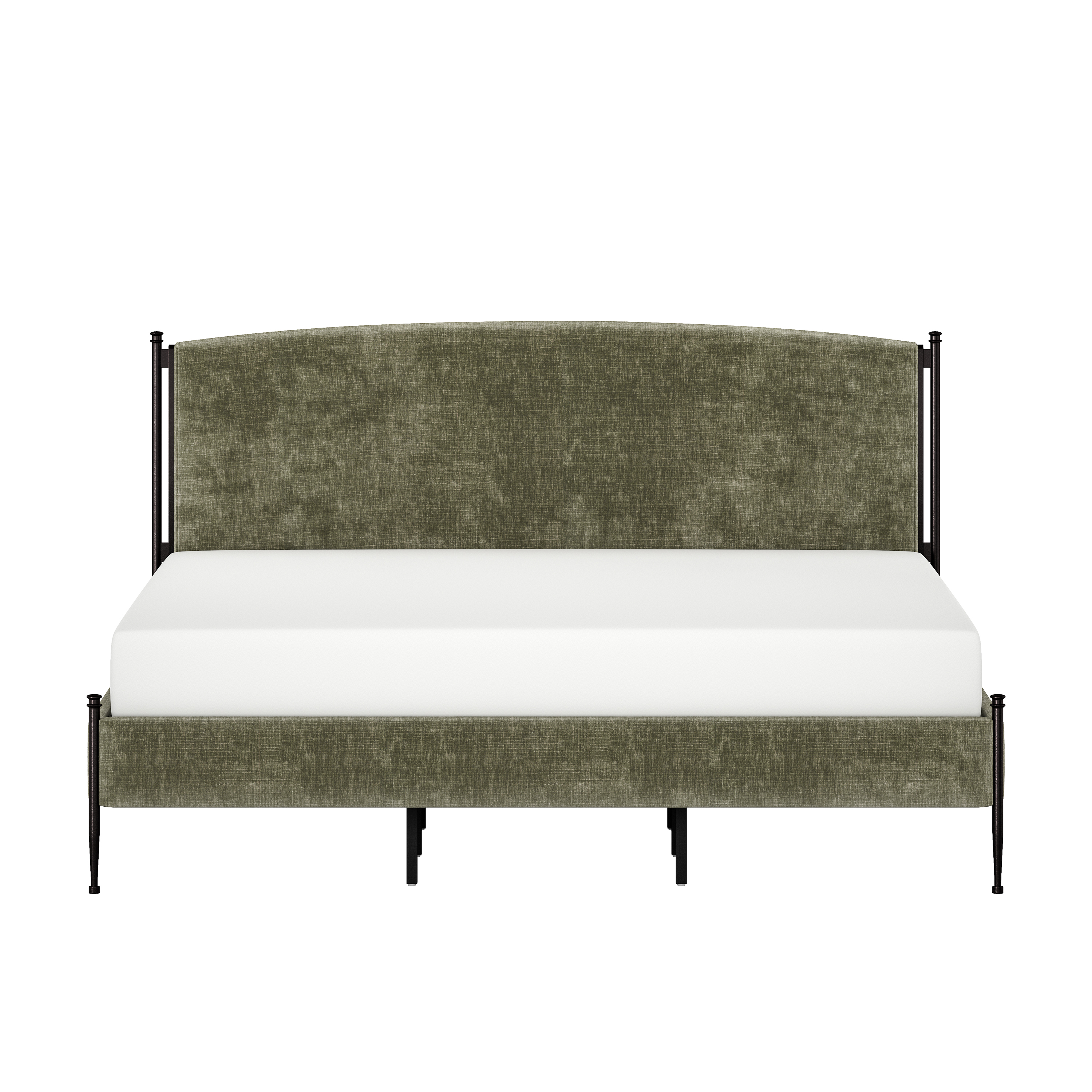 Better Homes & Gardens Ambrose Upholstered King Bed, Forest Velvet and Forged Iron