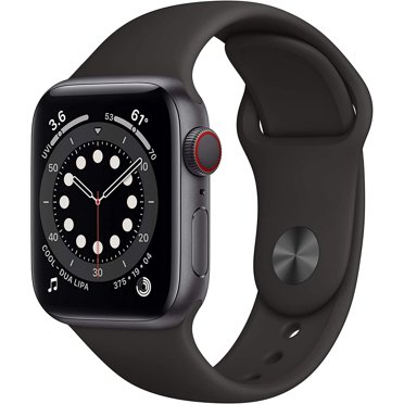 Apple Watch Series 6 Remis à Neuf (GPS + Cellulaire, 40 mm) Boîtier en Aluminium Gris Cosmique et Bracelet Noir - Excellent (Certifié Remis à Neuf)