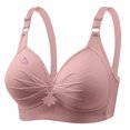 thumbnail image 3 of Bras for Women, 4PC Woman's Printing Gathered Together Large Size Daily Bra Underwear No Rims, Everyday Bra, 3 of 5