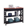 thumbnail image 2 of Convenience Concepts Oxford One-Drawer Console Table in Cherry and Black Wood, 2 of 10