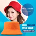 thumbnail image 4 of All Seasons Bucket Hat Exquisite Fishermen Caps Stylish Headwear Fashion Accessory with Solid Color for Outing Travel Wearing Yellow, 4 of 8