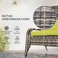 thumbnail image 4 of Outsunny Chaise Adirondack d'Extérieur en Rotin pour Foyer avec Coussin Vert, 4 of 10