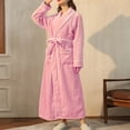 thumbnail image 2 of Timegard Womens Bathrobe Long Sleeve Lapel Neck Nightgowns Long Plush Robes Fall Winter Warm Comfy Robe, 2 of 5