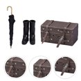 thumbnail image 1 of OULII pretend play house set Mini House Travel Set Black Wood 1 Set, 1 of 8
