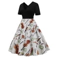 thumbnail image 2 of Birdeem Robe d'Été Décontractée pour Femme à Manches Courtes, à Bretelles, Col en V, à Empiècements, à Fermeture Éclair, Imprimée, Mi-Longue, Robe Ample, 2 of 7