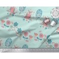 thumbnail image 2 of Soimoi Rayon Fabric Floral,Tree & Owl Kids Printed Fabric 1 Yard 42 Inch Wide, 2 of 3