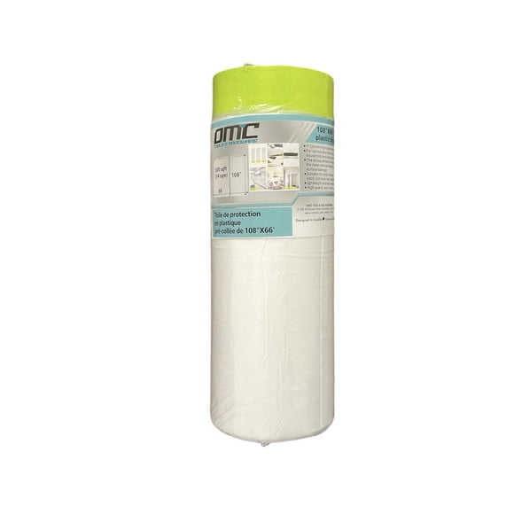 Toile de Protection en Plastique Pré-Enrobée 108"X66 Pieds