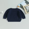 thumbnail image 3 of Baby Girl Boy Knit Pullover Sweater Fall Winter Warm Sweatshirt Tops with Pocket, 3 of 6