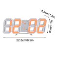 thumbnail image 3 of Aodebiao Led Digital Alarm, 3D Wall Clock Desk Auto Dimming 12/24 Hour Date Temperature Home Decor Control Silent Snooze USB Nightlight Bedroom Living Room Kitchen Office, 3 of 5