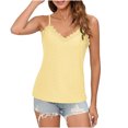 thumbnail image 1 of Timegard Débardeurs pour Femmes en Dentelle à Œillets Col en V Sans Manches Bretelles Spaghetti Camisole Ajustée Confortable Mode, 1 of 7