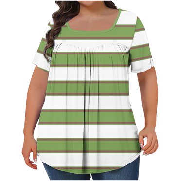 Pisexur Womens Tops Boasting Colorful Stripes Along With Short Sleeve Tops in Multiple Hues Suitable for Plus Size Tops for Women’s Styling & Womens Blouses