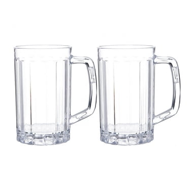 PENGXIANG 2 Pcs Gobelet à Bière Transparent 500ML Gobelet à Bière en Plastique Gobelet à Jus Gobelet d'Eau pour la Maison