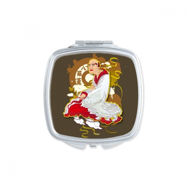 Culture Eighteen Arhats Figure Mirror Portable Compact Pocket Makeup Double Sided Glass