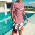 thumbnail image 1 of Weiqiqre Men's Graphic Short Sleeve Tee and Drawstring Waist Track Shorts Set Casual 2 Piece Outfit, 1 of 5