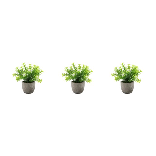 Decodeary Green Eco-friendly Artificial Money Tree In Pot Long-lasting Durability Realistic Appearance white babysbreath 3Set