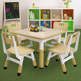 thumbnail image 2 of Kids Table and Chairs Set, Height Adjustable Kids Desk with 4 Chairs for Ages 2-10, Multi-Activity Kids Arts Table with Graffiti Desktop and Non-Slip Legs for Classrooms Daycares Home, 2 of 7