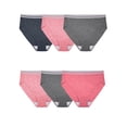 thumbnail image 1 of Fit for Me Womens Plus Heather Assorted Cotton Hi-Cut Underwear, 6 Pack, 10, 1 of 2
