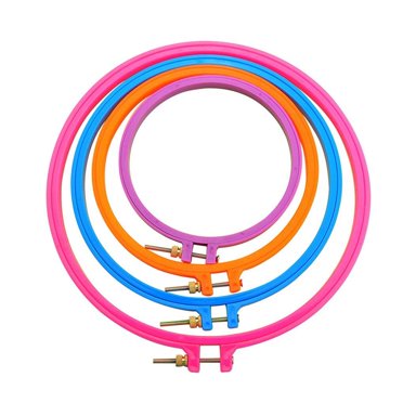 4 Embroidery Hoops Plastic Multicolor Circle Cross cross stitch Stitch Hoop Ring for Embroidery and Cross Stitch