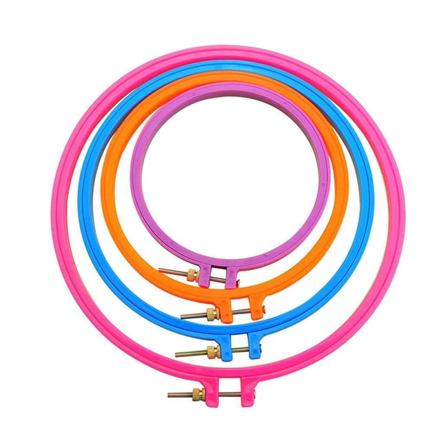 fastboy 4 Anneaux de Broderie en Plastique Multicolore pour Broderie et Point de Croix