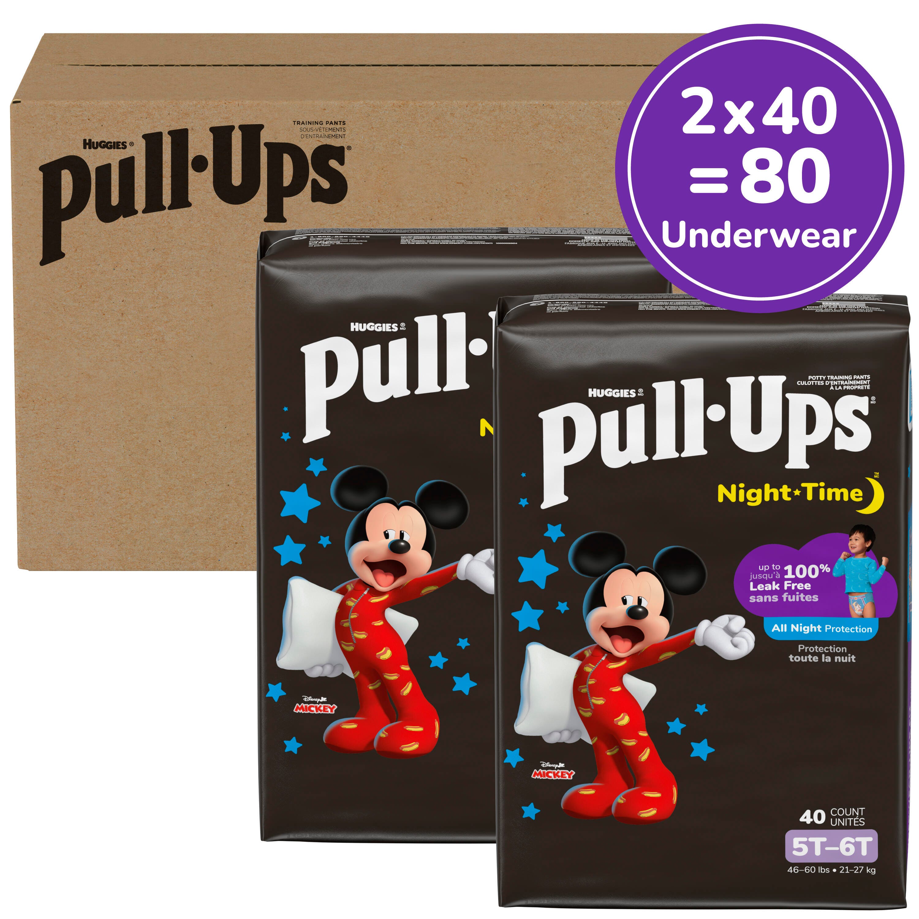 Pull-Ups Boys' Night-Time Potty Training Pants, 2T-3T (16-34 lbs), 120 Ct