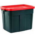 thumbnail image 1 of Rubbermaid Roughneck 18 Gal Plastic Holiday Storage Tote, Green and Red (6 Pack), 1 of 9