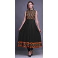 thumbnail image 2 of Bimba Black2 Ikat Anarkali Robe pour Femmes Kurti Imprimé Ethnique Indien Longue Kurta Robe de Soirée Petite, 2 of 6