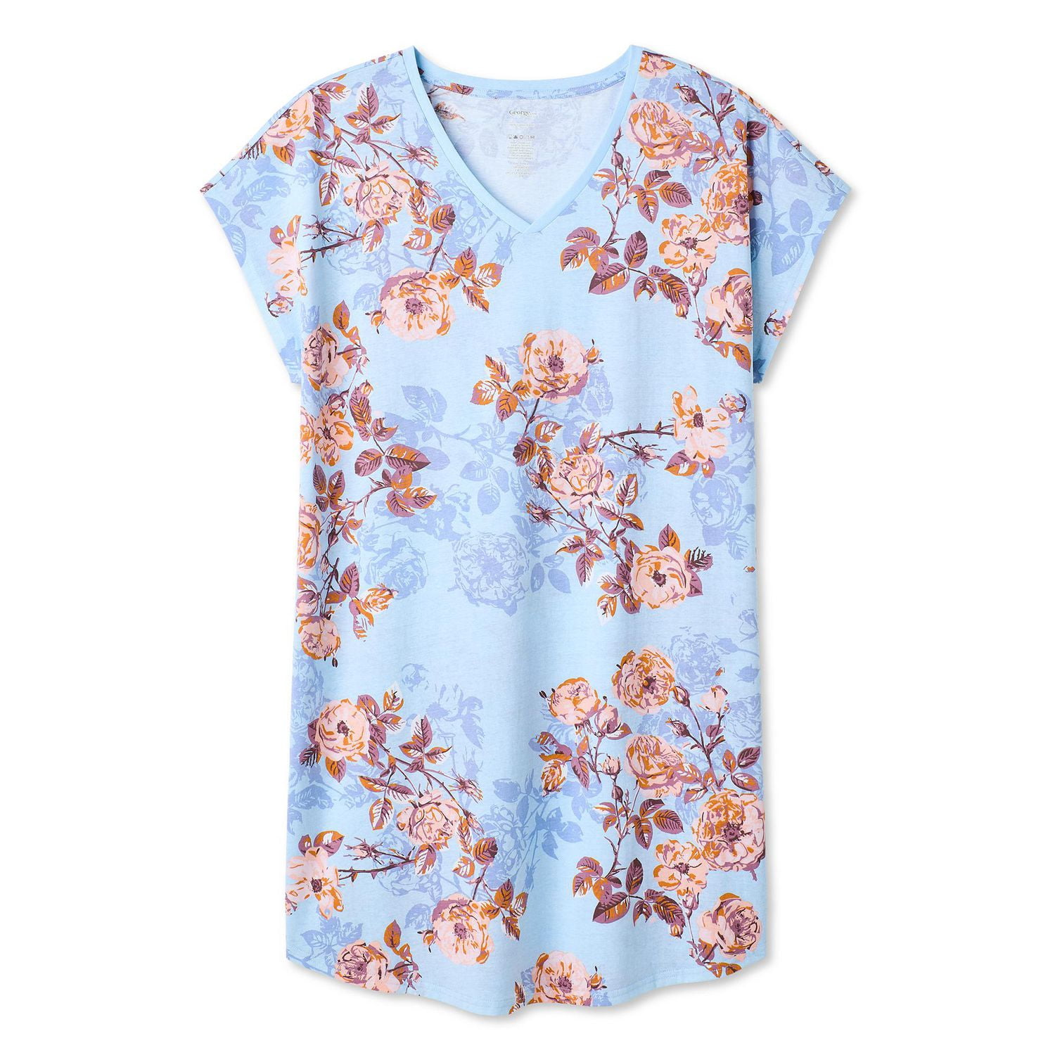 Chemise de nuit à encolure en V George Plus pour femmes