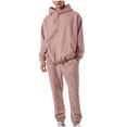 thumbnail image 2 of TIMIFIS Ensemble de Survêtement pour Hommes Roses 2 Pcs à Capuche, Tenue de Sport Athlétique, Chandail à Enfiler Décontracté pour Course Jogging Ensemble de Tenue de Sport SetsFall, 2 of 9