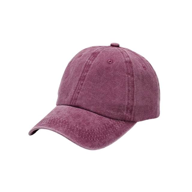 Cotton Baseball Cap Solid Color Outside Cotton Solid Color Dome Replacement Breathable Easy Matching Outdoor Adjustable Sunproof Hat Headgear Wine Red
