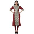thumbnail image 2 of Moomaya Kurti Imprimée pour Femmes, Kurta Tunique Longueur Genou, Hauts à Col en V, Robe Grande Taille, 2 of 6