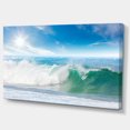 thumbnail image 3 of Designart White and Blue Waves under Sun Canvas Wall Art, 3 of 4