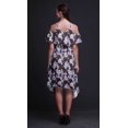 thumbnail image 4 of Bimba Robe à Volants Imprimée Teinture sur Nœuds Marron pour Femmes Épaules Dénudées - TTG, 4 of 6