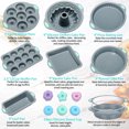 thumbnail image 3 of To encounter 31 Pieces Silicone Baking Pans Set, Nonstick Bakeware Sets, BPA Free Silicone Molds, with Metal Reinforced Frame More Strength, Light Grey, 3 of 9