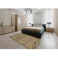 thumbnail image 4 of Ahgly Company Tapis d'Intérieur Ronds Abstraits Brun Rouge Uni, 3 Pieds Rond, 4 of 6