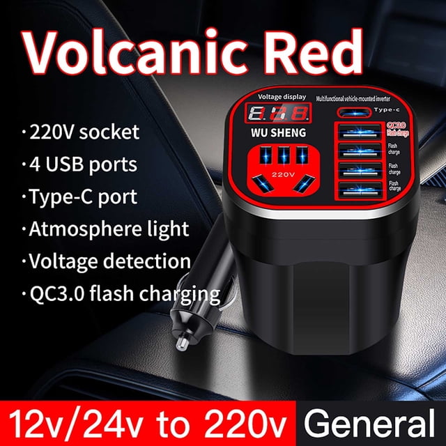 Chmadoxn Tools&Home Improvement Car Truck 12V/24V To 220V Multi-function Vehicle Inverter Converter Charger A convertor