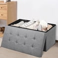 thumbnail image 3 of Costway 31.5''Fabric Foldable Storage Ottoman Toy Chest W/Removable Storage Bin Grey, 3 of 10