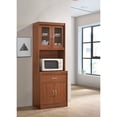 thumbnail image 2 of Hodedah Import Armoire de Cuisine Fermée Haut/bas de 70 Po avec Tiroir, Cerisier, 2 of 5