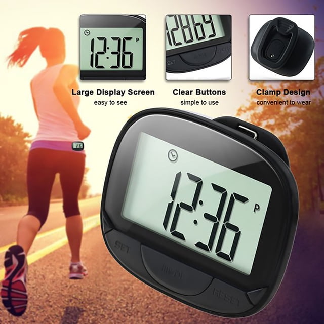 Grand Écran Podomètre 2D Cadeau Santé Podomètre Multifonction Sports de Plein Air Sans