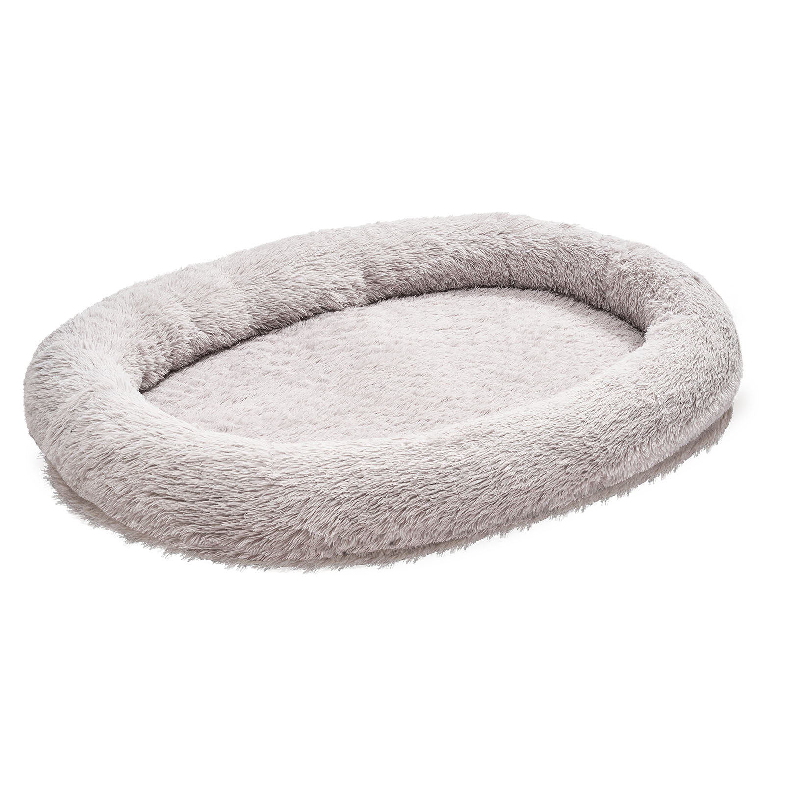 KFFKFF Human Dog Bed, 67.32 x 39.37 x 9.4 inch Orthopedic Memory Foam Human Sized Dog Bed, Humans Pet Beds with Side Pocket, Handle & Zipper, Gray