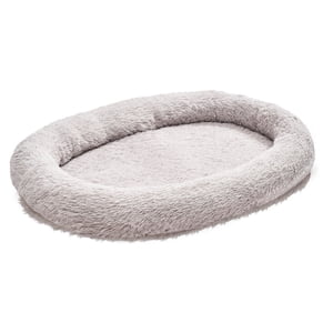 KFFKFF Lit de chien humain, 67.32 x 39.37 x 9.4 inch Orthopédie Mémoire Mousse Lit de chien humain, Lits pour animaux humains avec poche latérale, poignée & Bouchon, gris