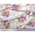 thumbnail image 2 of Soimoi Tissu Poly Georgette Violet Feuilles & Floral Imprimé 1 Yard 42 Pouces de Large, 2 of 3