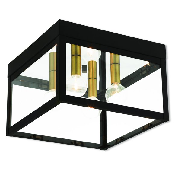 Livex 20589-07 Nyack Outdoor Ceiling Mount 10"W 4-Light Fixture Bronze B10