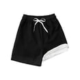 thumbnail image 3 of Boys Fashion Swim Trunks With Compression Liner Stretch Swim Shorts Black 7T/7 Y—, 3 of 3