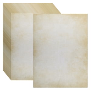 Uxcell 24 Packs Vintage papier en coton Papier blanc brun Gradient Classic Aged Paper for Letter Writing